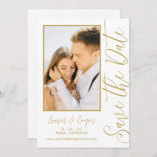 Carte Enregistrer La Date Black Gold Style Mariage moder