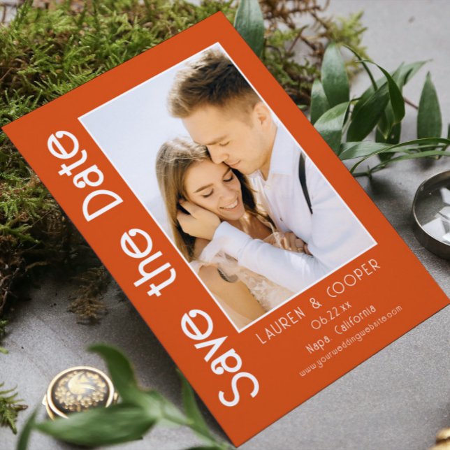 Carte Enregistrer La Date Photo Design Moderne Simple Ma (Créateur téléchargé)