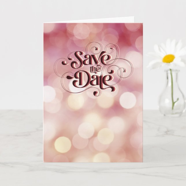Carte Enregistrer La Date (Proverbes 18:22) Bourgogne/Ta (Petite plante)
