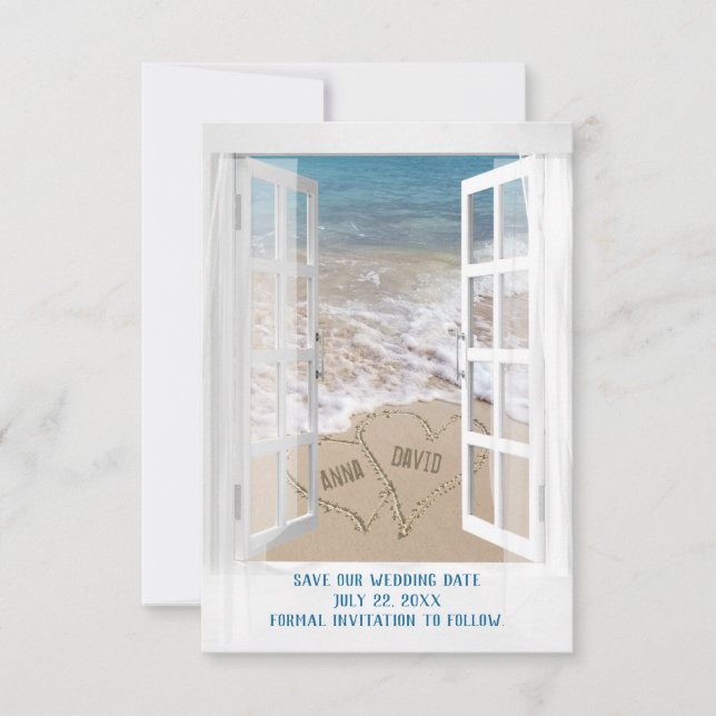 Carte Enregistrer La Fenêtre Date Ouvrir Plage (Devant)