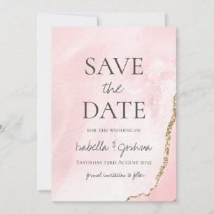 Carte Enregistrer la Parties scintillant Rose or et marb