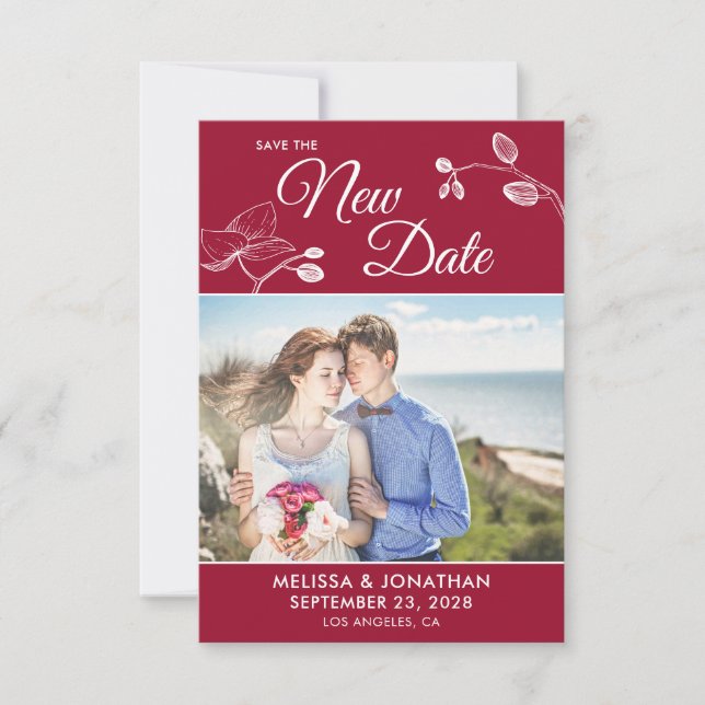 Carte Enregistrer la photo de report du mariage de nouve (Devant)