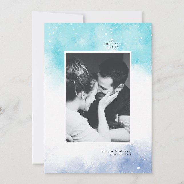 Carte ENREGISTRER L'Aquarelle DATE Abstraite (Devant)