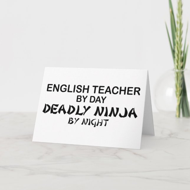 Carte Enseignant anglais mort Ninja (Devant)