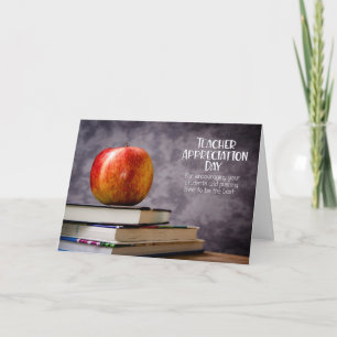 Carte Enseignant Appréciation Day Books et Apple