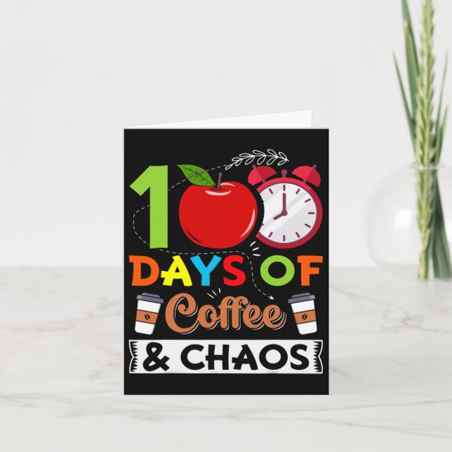 Carte Enseignant De Costume De Journée 100 Jours De Café (Devant)