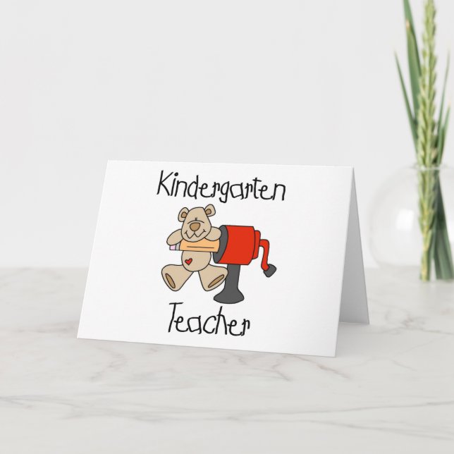 Carte Enseignant de la maternelle de l'ours et du charpe (Devant)