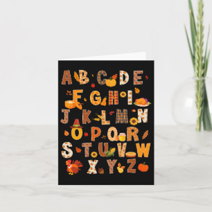 Carte Enseignant Enfants Alphabet Turquie Citrouille Aut