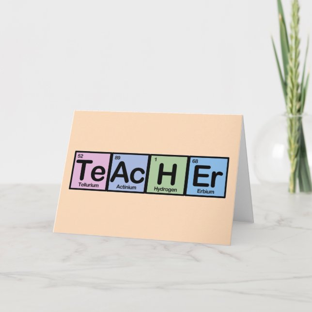 Carte Enseignant fait d'éléments (Devant)