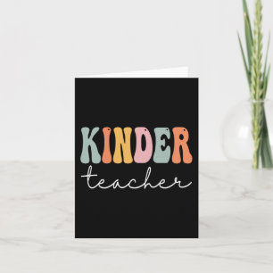 Carte Enseignant Kinder Retro Femmes Super Joyeux Premie