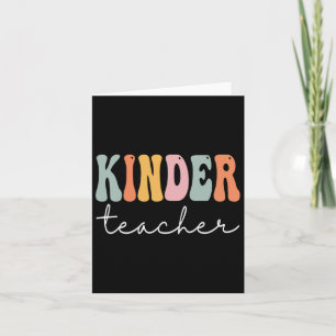 Carte Enseignant Kinder Retro Femmes Super Joyeux Premie