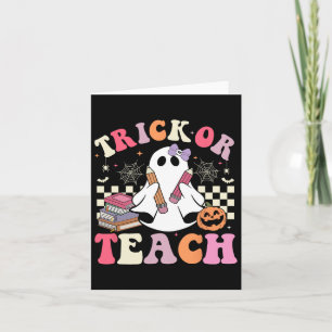 Carte Enseignant super Halloween Trick Ou Enseigner Retr
