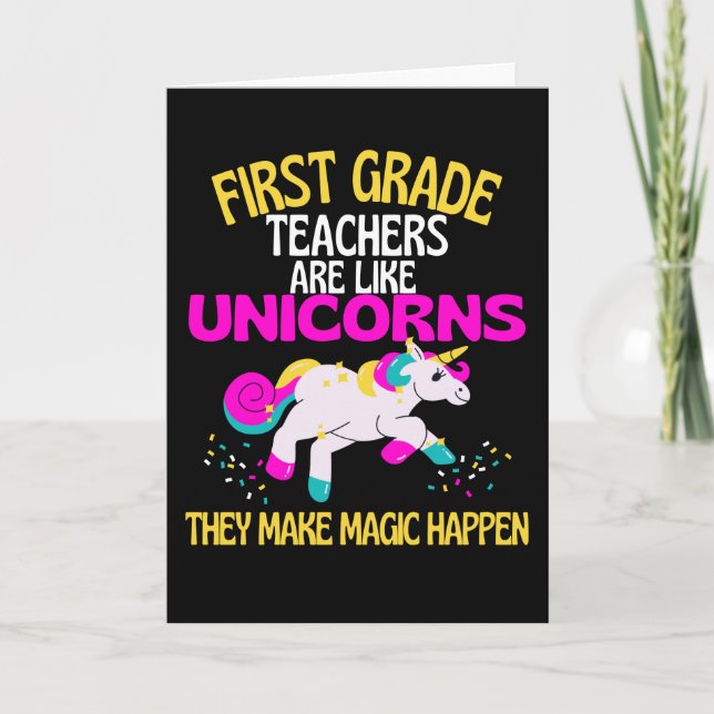 Carte Enseignant Unicorne de première année sont magique (Devant)