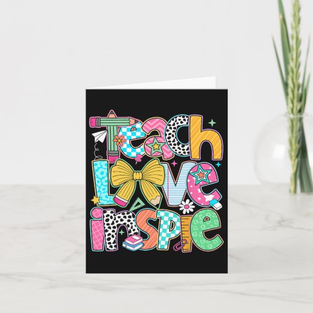 Carte Enseigner L'Amour Inspirer Retour À L'École Profes (Devant)