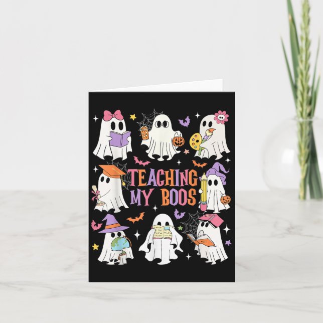 Carte Enseigner Mes Boos Enseignant Cute Ghost Enseignan (Devant)