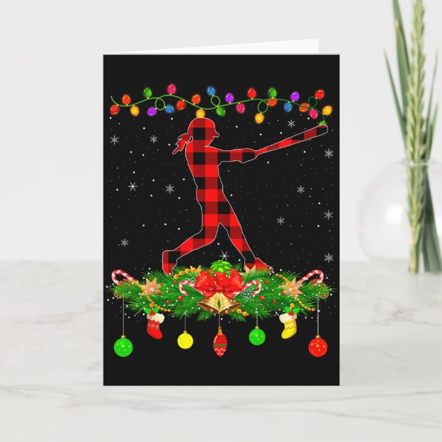 Carte Ensemble carreaux buffle Softball Srts Pyjama Noël (Devant)