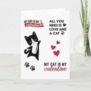 Carte Ensemble d'autocollants Chats Mon chat est mon Val
