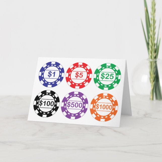 Carte Ensemble De 6 Chips De Casino (Devant)