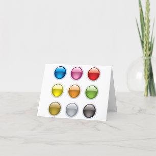 Carte Ensemble d'icônes de boutons colorés brillants