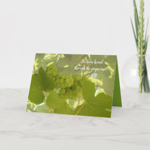Carte entendu par la vigne, félicitations, vert