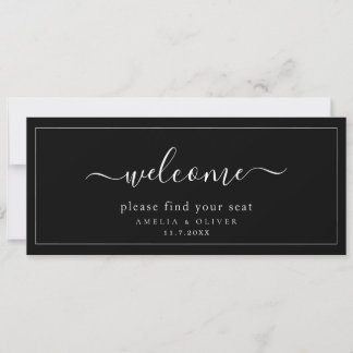 Carte Entête de bienvenue pour tableau de sièges suspend