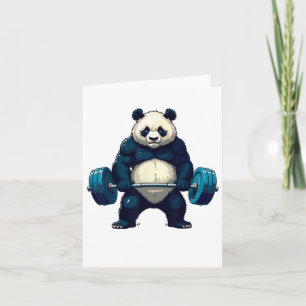Carte Entraînement Panda Deadlifter Funny Gym Tee Liftin
