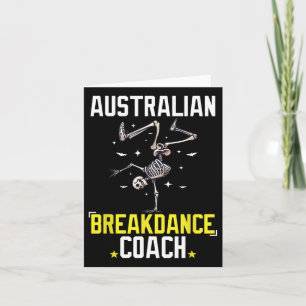 Carte Entraîneur de breakdance australien drôle squelett