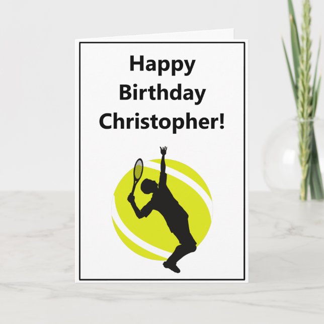 Carte Entraîneur du joueur de tennis masculin minimalist (Devant)