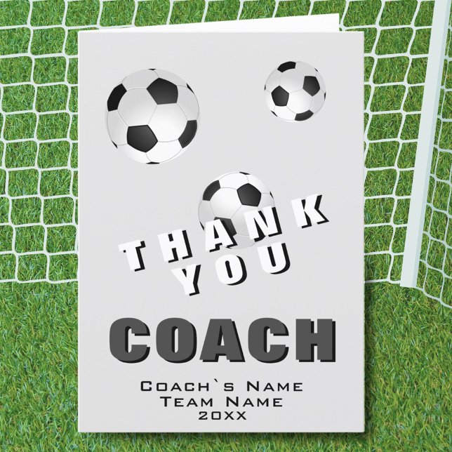 Carte entraîneur Merci de balle de football (Créateur téléchargé)