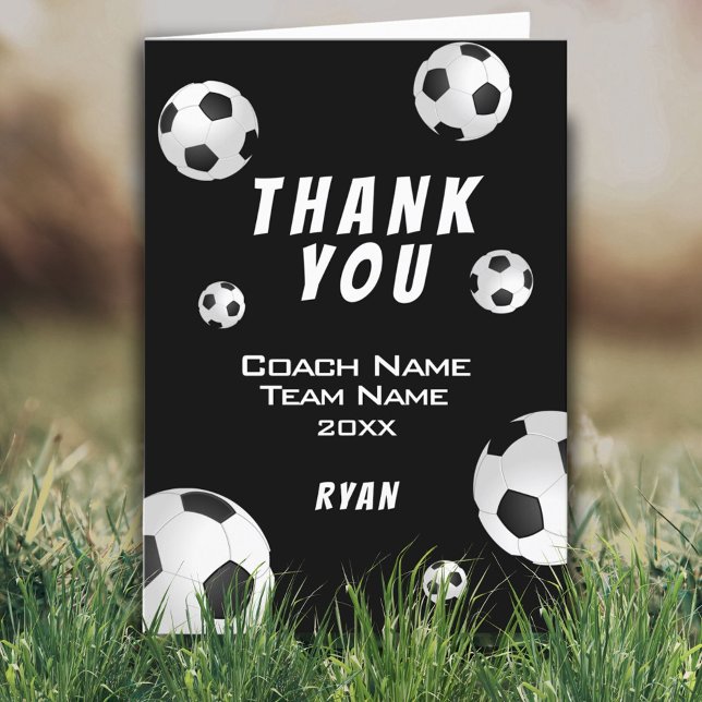 Carte entraîneur Merci de balle de football (Créateur téléchargé)