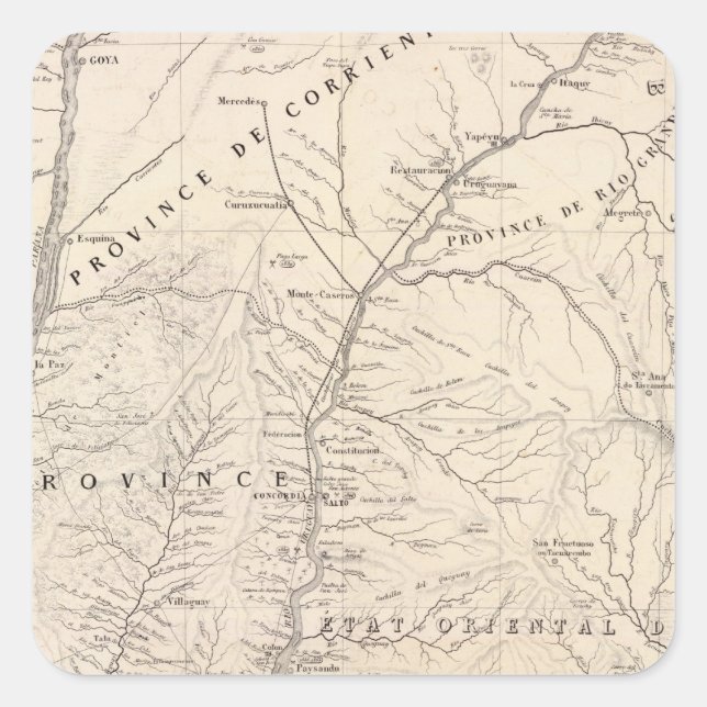 Carte, Entre Rios, Santa Fe, Soundtrack Square Sticker (Front)