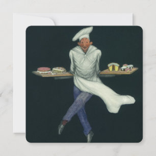 Carte Entreprise alimentaire vintage, boulanger avec des