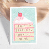 Entreprise Cute Cherry Cake Slice Joyeux Anniversa