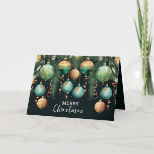Carte Entreprise d'ornements de sapin de Noël chic