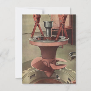 Carte Entreprise Vintage, Énergie de Turbine à Eau Géant