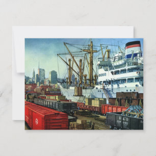 Carte Entreprise Vintage, Transport de navire de charge 
