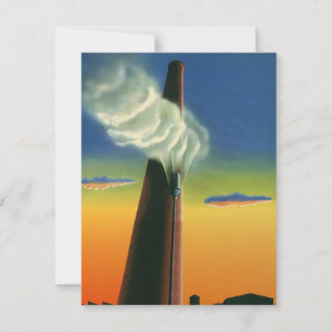 Carte Entreprise Vintage, Usine à Sifflet à Vapeur au Le