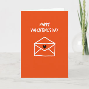 Carte enveloppe à cœur orange