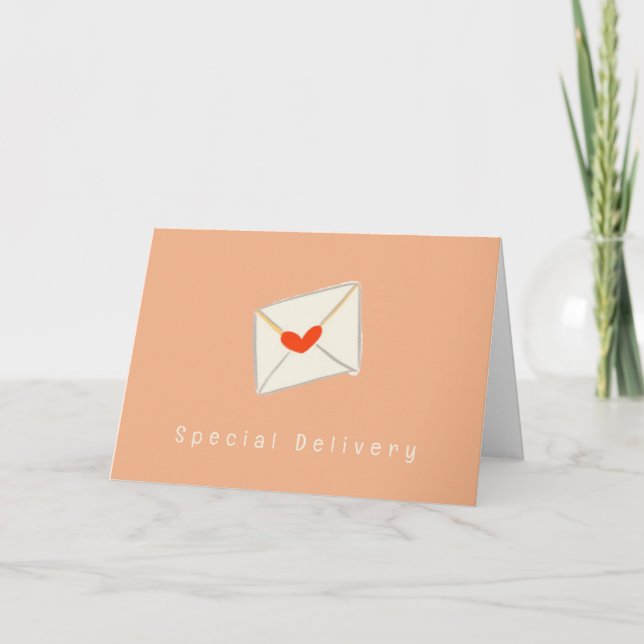 Carte Enveloppe Coeur Livraison spéciale rose Saint-Vale (Devant)