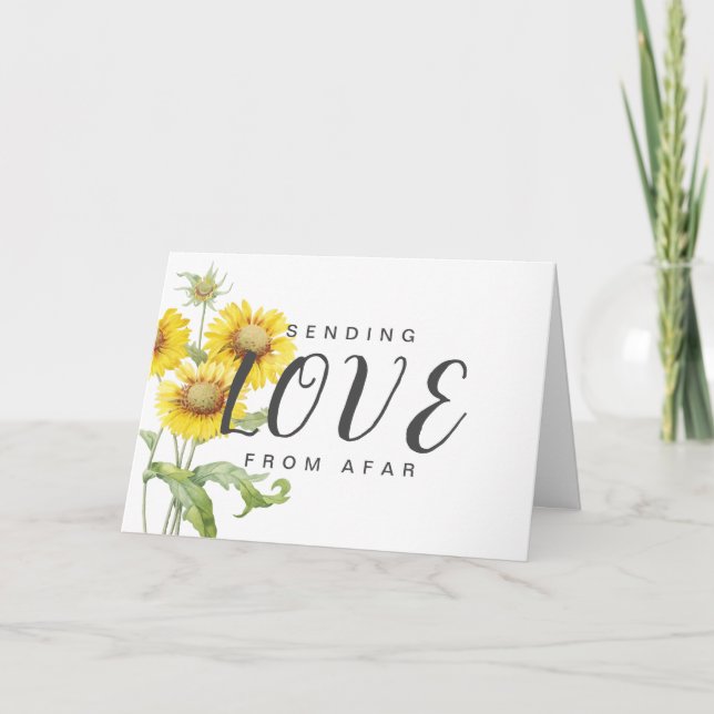 Carte Envoi d'amour de l'aquarelle Afar tournesols (Devant)