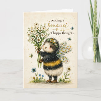 Carte Envoi d'un bouquet de pensées heureuses