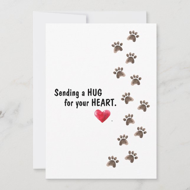 Carte Envoi d'un câlin pour votre coeur Pet perte de sym (Devant)