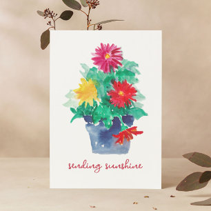 Carte Envoi Sunshine Art original Gerbera Daisy Flower