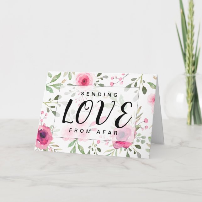 Carte Envoyer l'amour de l'aquarelle de l'afar Floral (Devant)