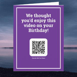 Carte Envoyer une vidéo par QR Code à un anniversaire