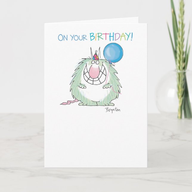 CARTE ENVOYEZ L'ANNIVERSAIRE DE LA BÊTE FURRY (Devant)