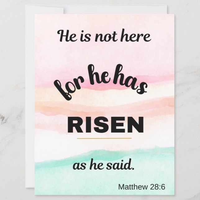 Carte épaisse Pastel couleur Collection Pâques (Devant)