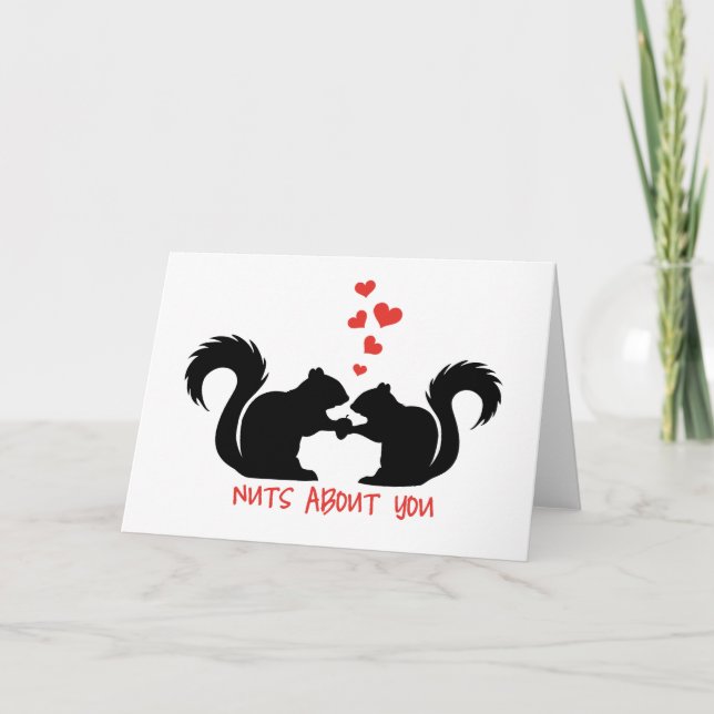 Carte Éperdument amoureux de toi, écureuils amoureux (Devant)