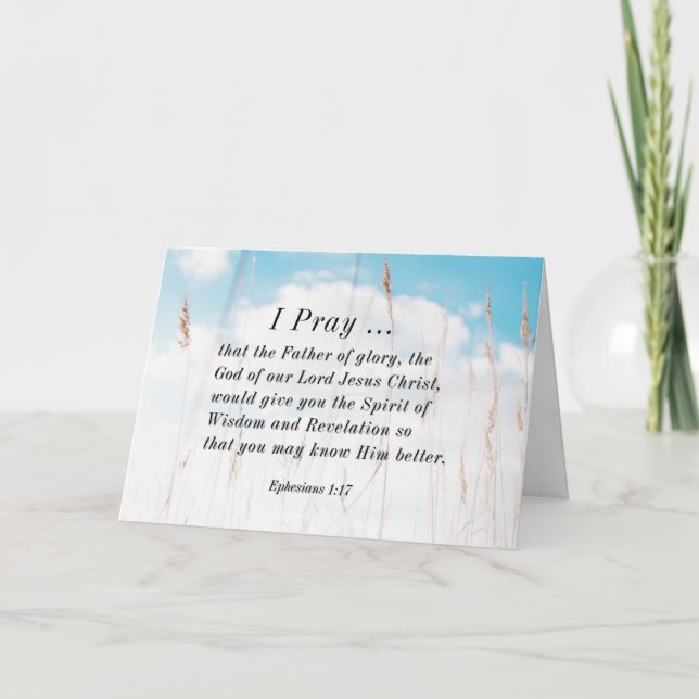 Carte Éphésiens 1:17 Prière biblique pour la révélation  (Devant)