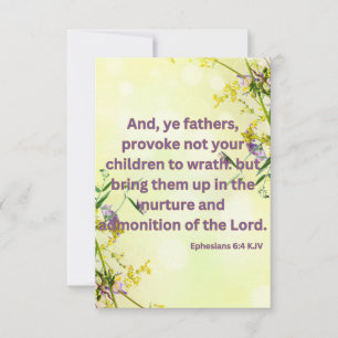 Carte Ephésiens 6:4 KJV Bible Scripture Pic Salutation